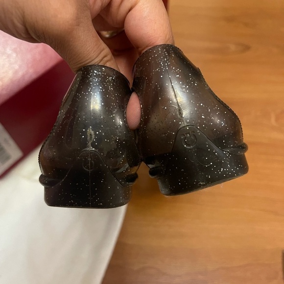 SALVATORE FERRAGAMO black glitter PVC sandals - Picture 11 of 13